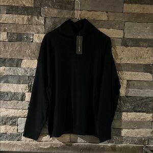 Ambiance Apparel Women Black Ribbed Turtleneck Long Sleeve Sweater